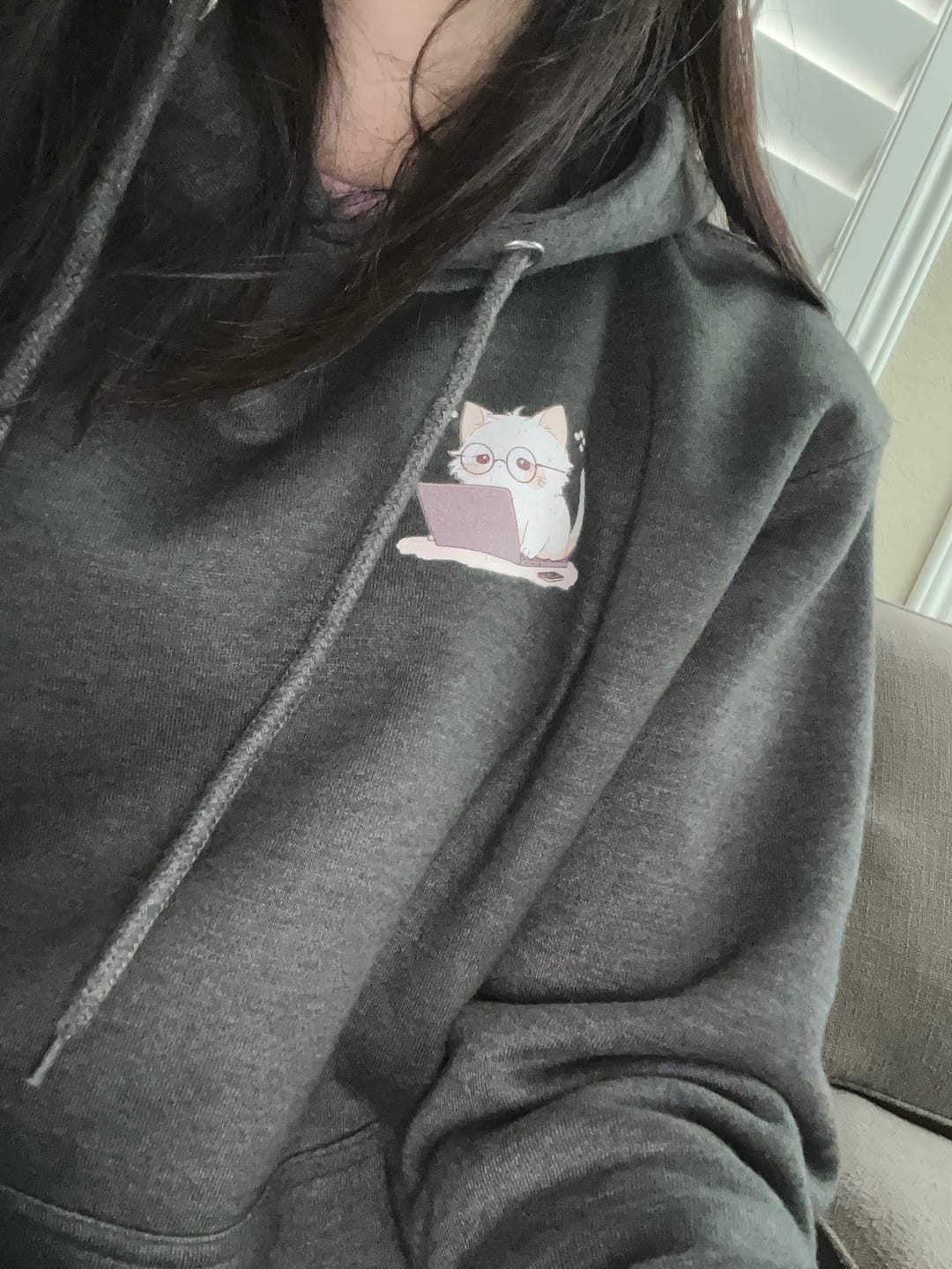 Customer photo review of Nerd-Mode Engaged: The Geeky Cat Hoodie