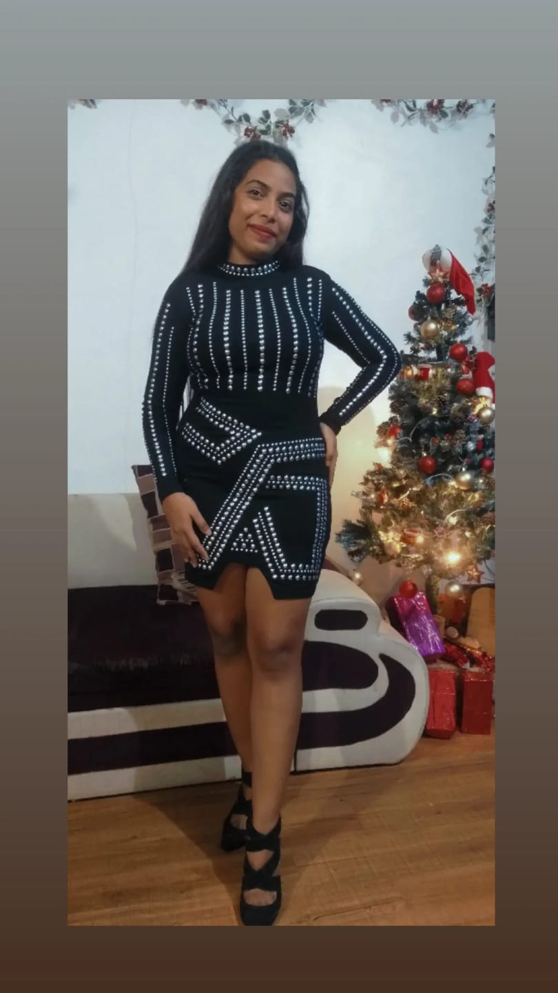 Customer photo review of Sereya Riveted Luxe Dress