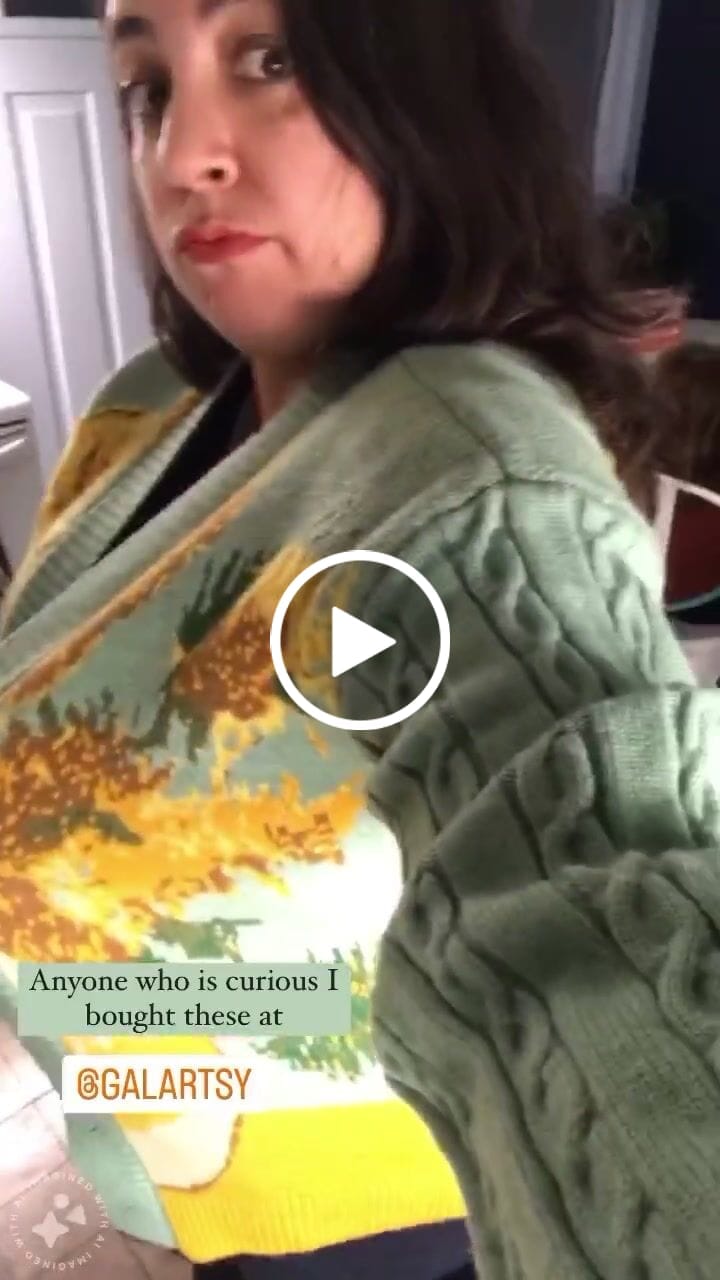 Customer video review of Van Gogh Vintage Cardigan Knit Sweater