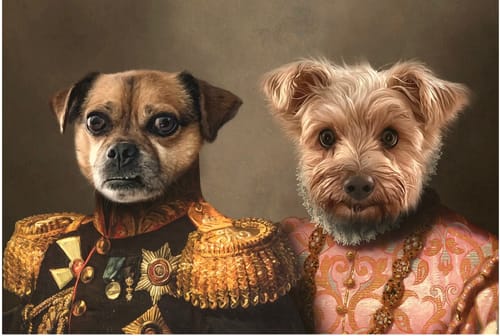 Customer photo review of The General & The Duchess  – Custom Vintage Pet Portrait
