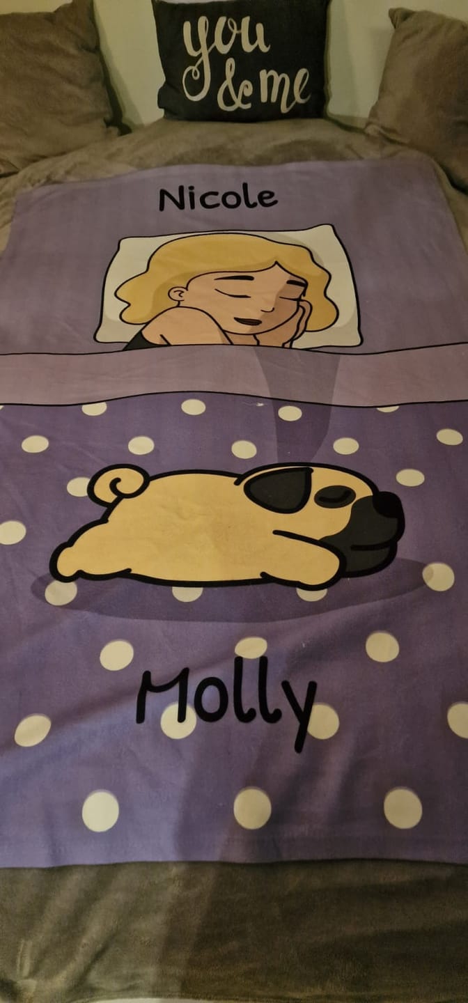 Customer photo review of Kuschelzeit mit Fellnasen Single - Individuelle Decke