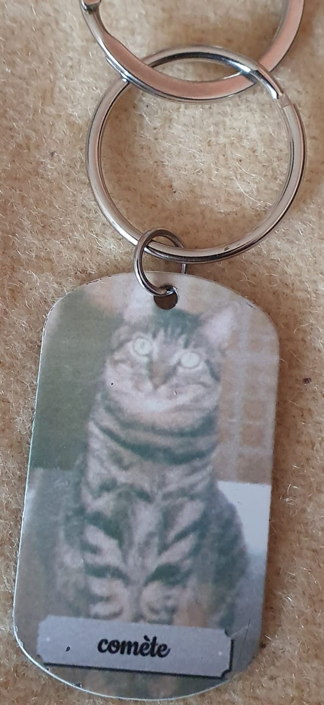 Customer photo review of Photo double face - Porte-clés Dog Tag personnalisé