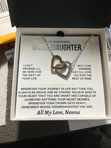 Customer photo review of [ALMOST SOLD OUT] To My Beautiful Granddaughter - Intertwined Hearts Keepsake Necklace Gift Set - SS117GM