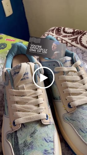 Customer video review of Van Gogh Starry Night inspired sneakers