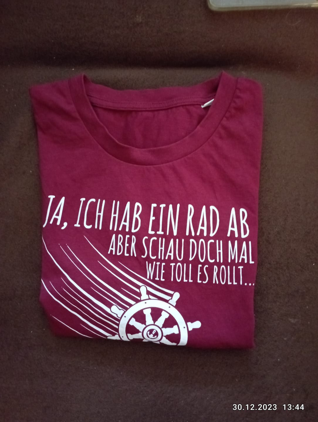 Customer photo review of Ja, ich habe ein Rad ab... huuuiii · Herren Premium Bio T-Shirt