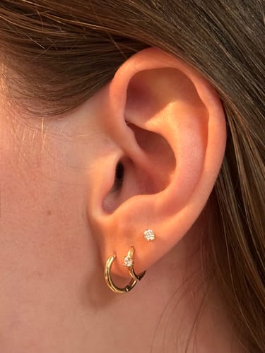 Customer photo review of Sparkle Hoops - 14 Karat Gold