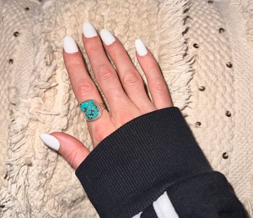 Customer photo review of Sterling Silver Natural Raw Turquoise Ring