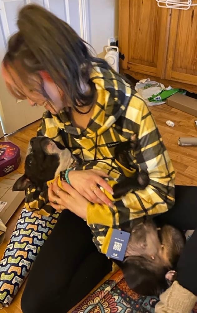 Customer photo review of Yellow Plaid Human Hoodie