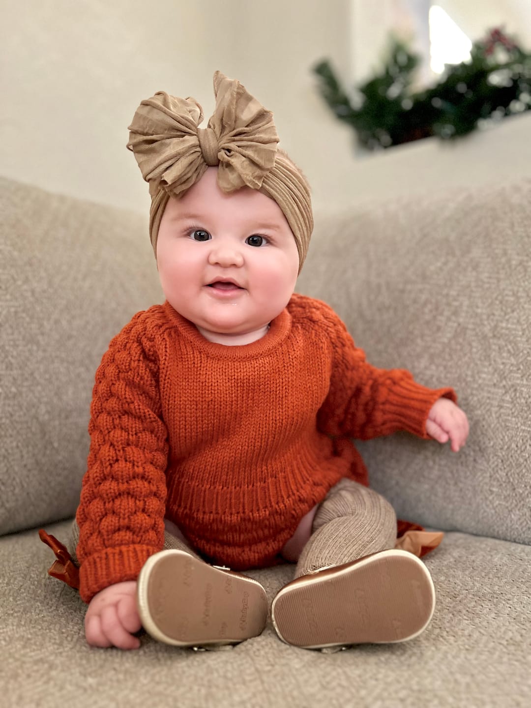 Customer photo review of Ruffled Headband-Mocha