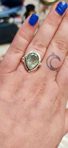 Customer photo review of Teardrop Aquamarine Ring Sterling Silver