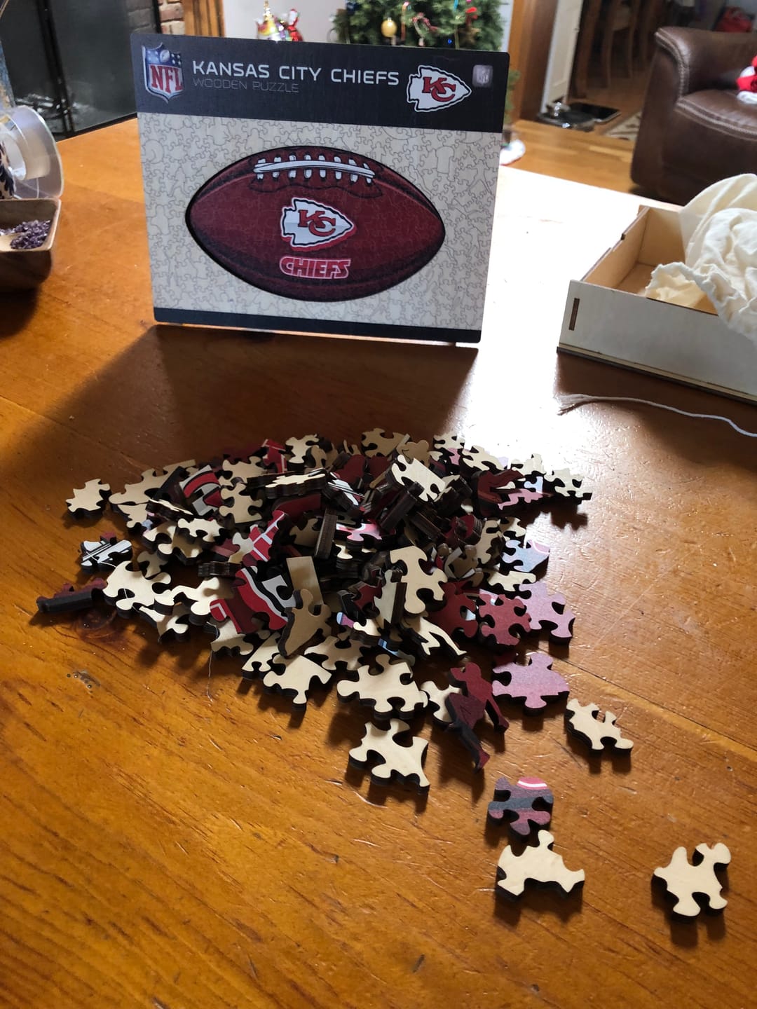 Customer photo review of Kansas City Chiefs™ Football - Wooden Puzzle