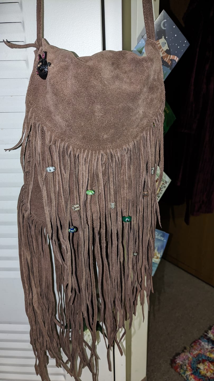 Customer photo review of Fringe Leather Shoulder Bag