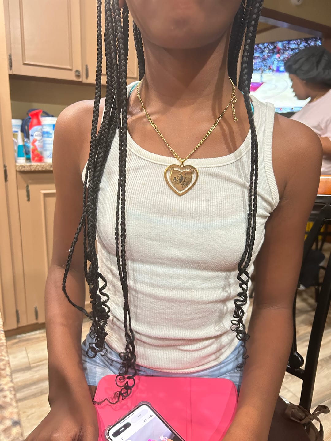 Customer photo review of Photo Engraved Heart Necklace