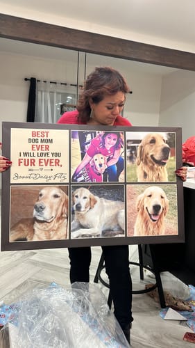 Customer photo review of I Will Love You Fur Ever Custom Photo Collage Canvas| Dog Lover Gift for Women| Dog Mom Gift| JCD815