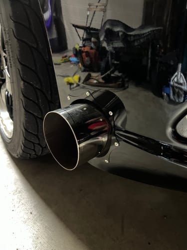 Customer photo review of Black Anodized Exhaust Trim Ring (Single, 3"-5")