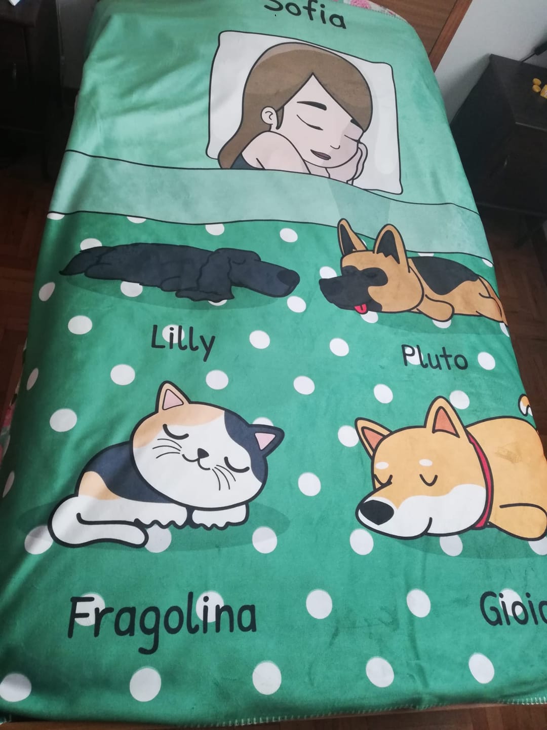 Customer photo review of Tempo di coccole con gli animali domestici (Singolo) - Plaid personalizzato
