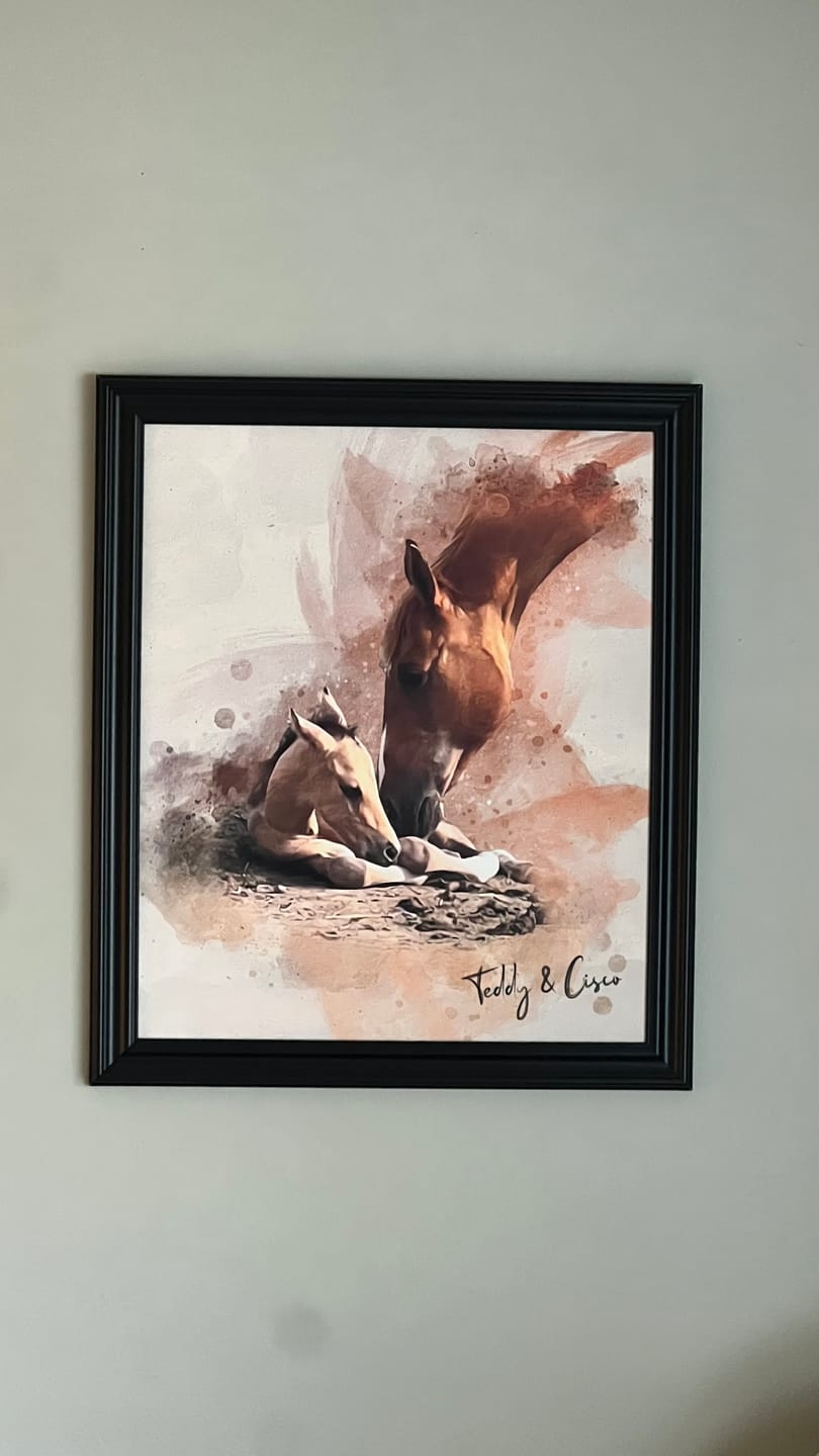 Customer photo review of Personalized Horse portrait