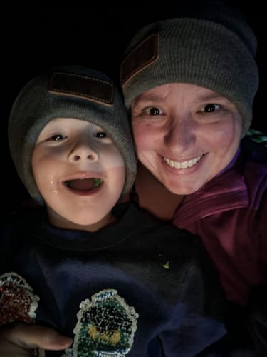 Customer photo review of Custom Leather Patch Beanie