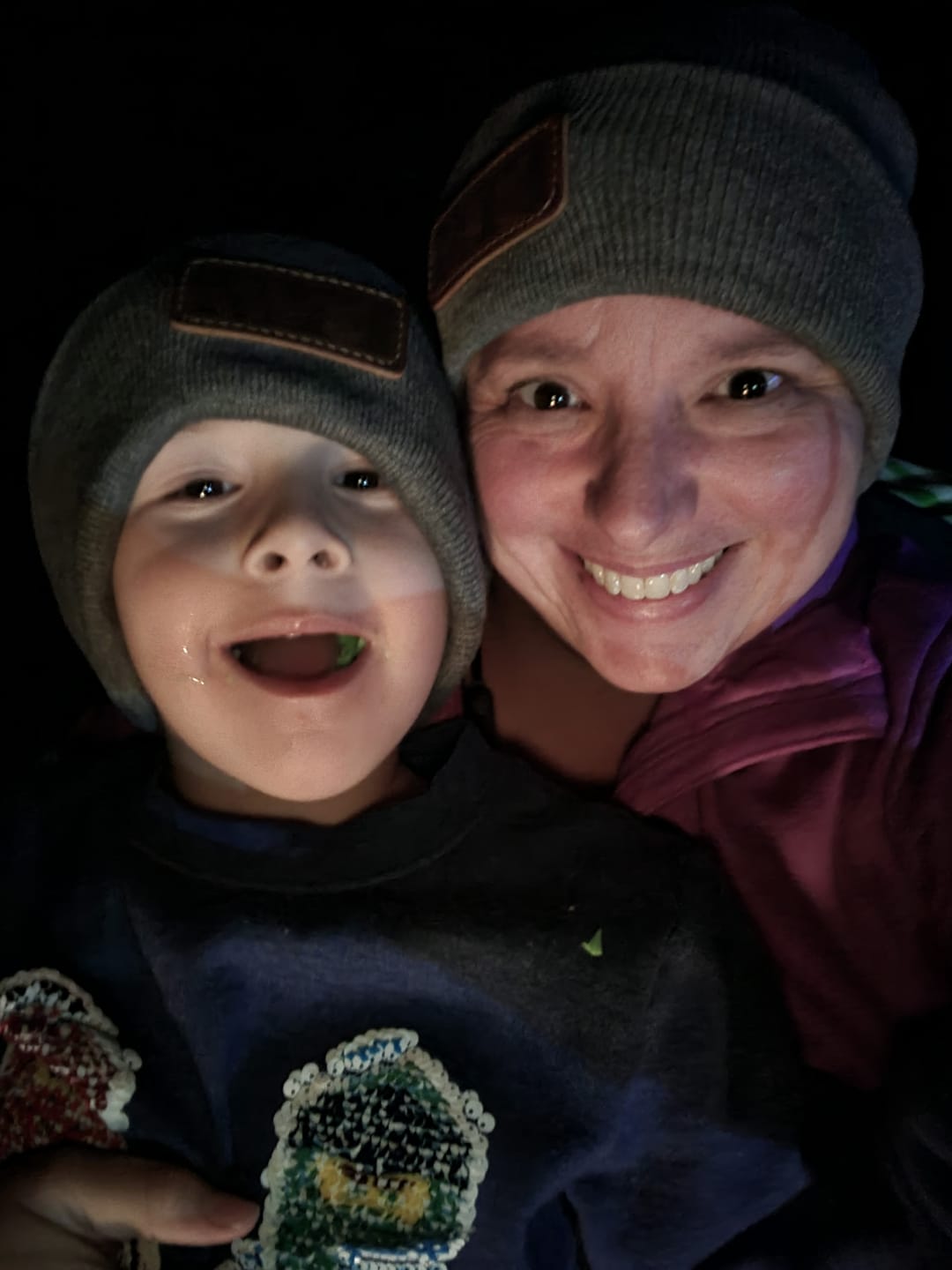 Customer photo review of Custom Leather Patch Beanie