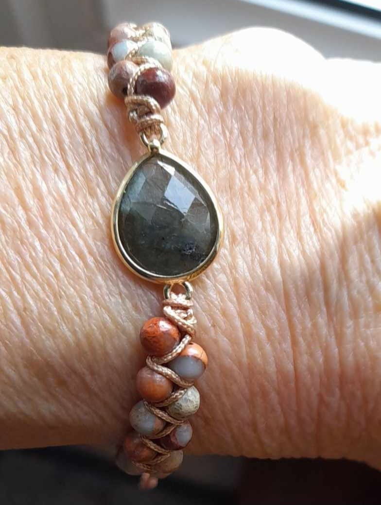 Customer photo review of Bracelet Tressé "Audace" en Jaspe & Labradorite