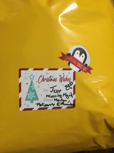 Customer photo review of Funky Christmas Gift Labels