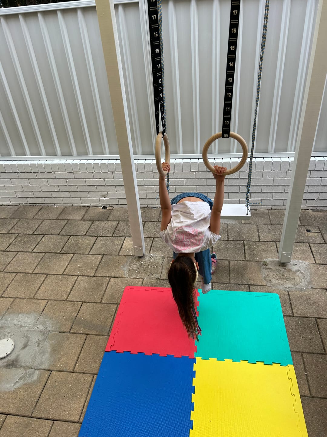 Customer photo review of Wood Gymnastic Rings with Carabiners (Numbered)