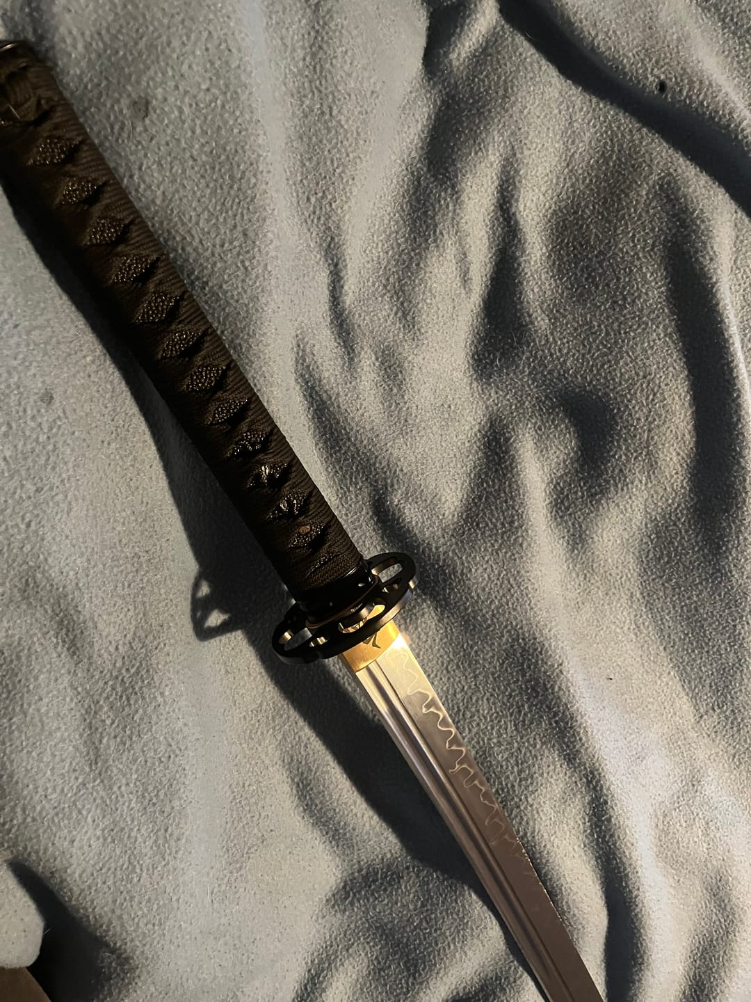 Customer photo review of The Kogetsu seiken Handmade Katana Clay Tempered T10 Steel Unokubi-Zukuri