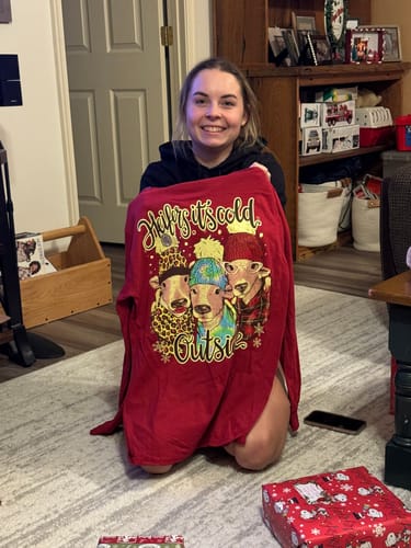 Customer photo review of Heifer It's Cold Outside