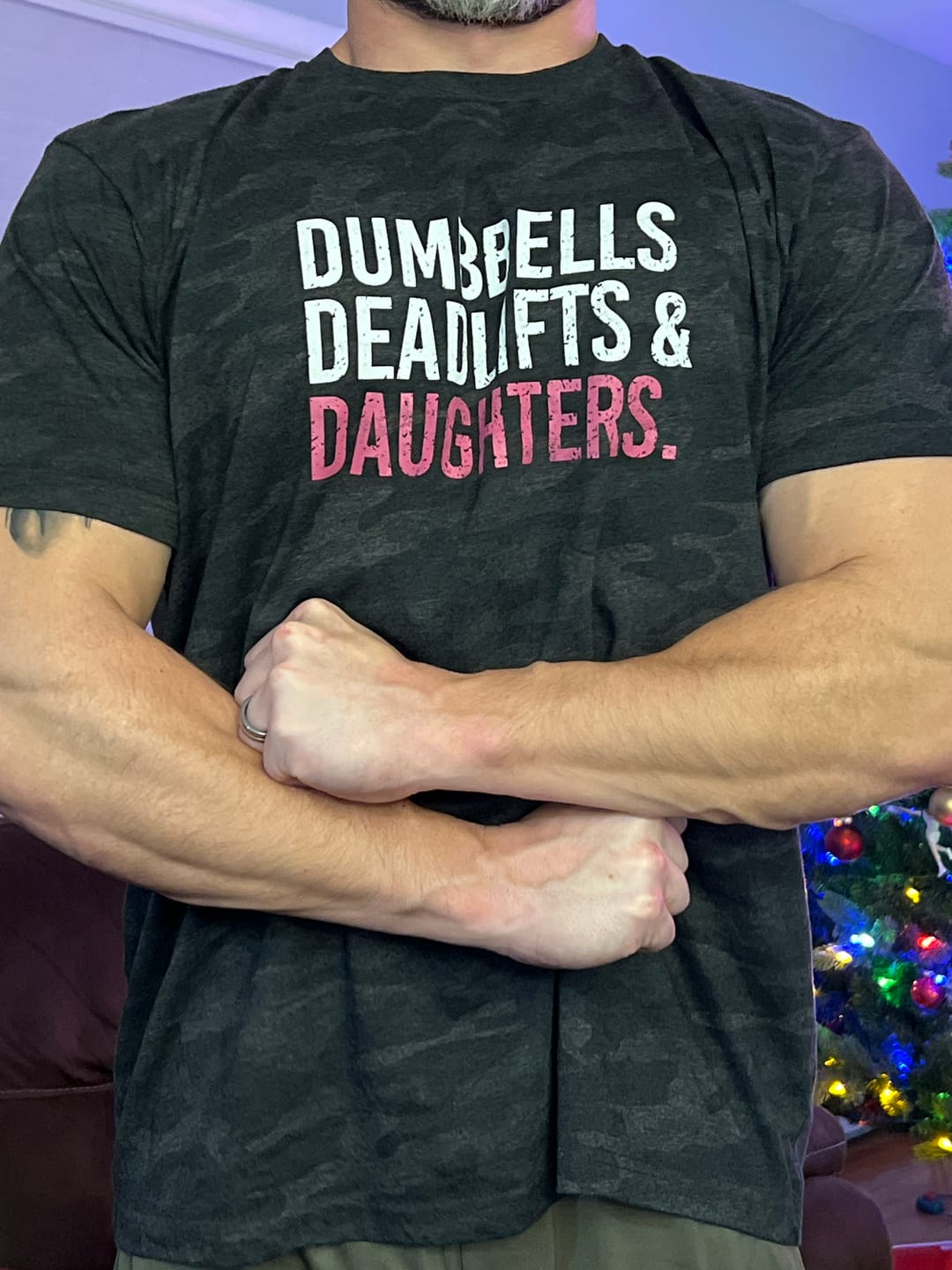 Customer photo review of Dumbbells Deadlifts & Daughters Shirt