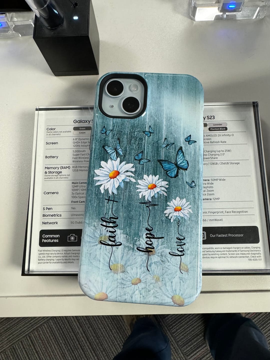 Customer photo review of Faith Hope Love Daisy Butterfly Phone Case - Christian Phone Cases