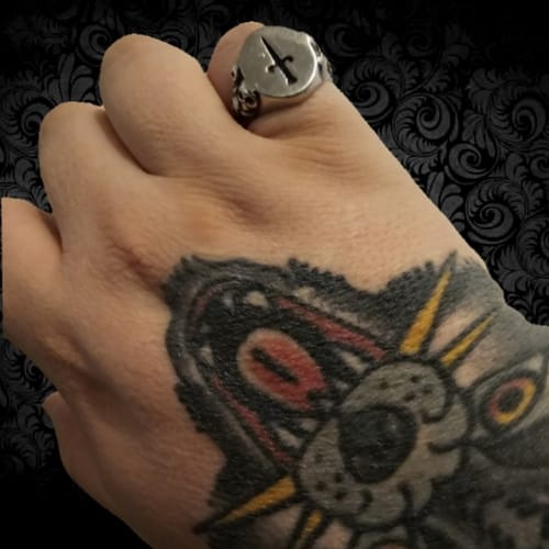 Customer photo review of Graveyard Signet Ring