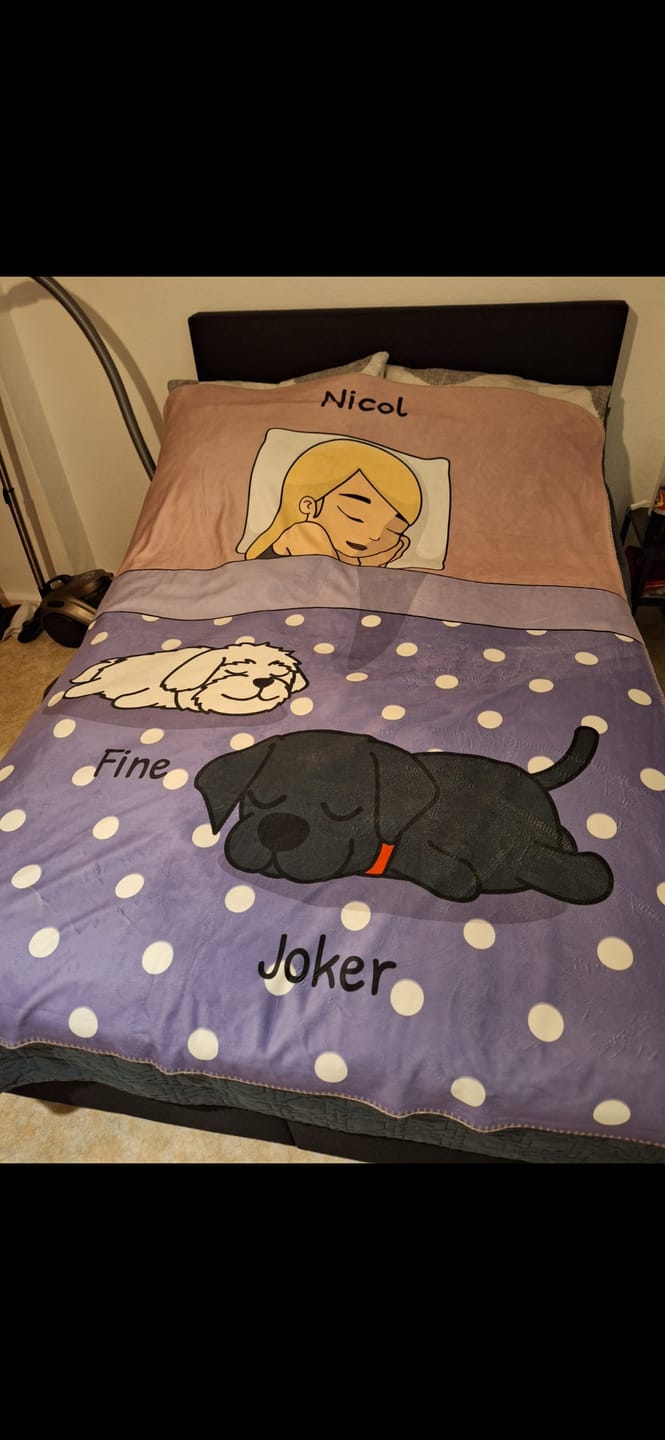 Customer photo review of Kuschelzeit mit Fellnasen Single - Individuelle Decke