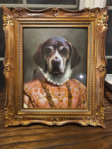 Customer photo review of The Duchess - Custom Vintage Pet Portrait