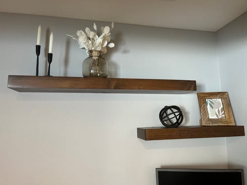 Customer photo review of Modern 3" Thick Floating Shelves