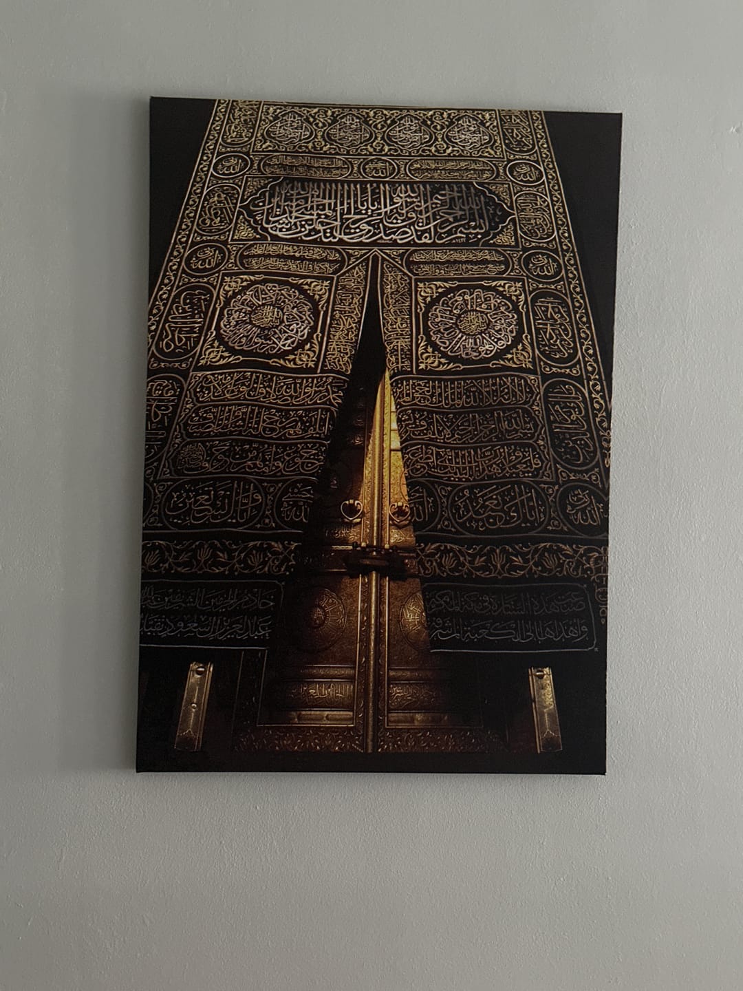 Customer photo review of Canvas Painting Islamic Wall Art Kaaba Gate - Islamic Canvas Printing