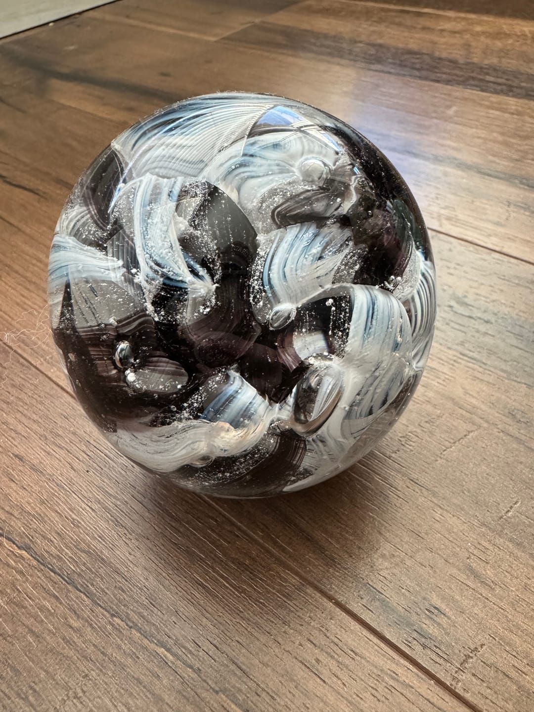 Customer photo review of Cotton Candy Orb with Infused Cremation Ashes