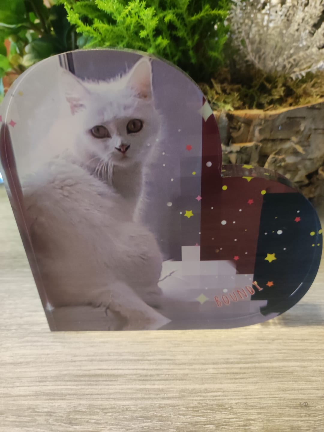 Customer photo review of Avec photo - Cœur en verre personnalisé