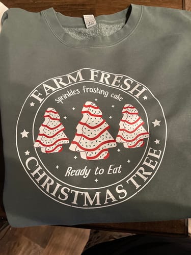 Customer photo review of FARM FRESH XMAS TREE DTF Transfer