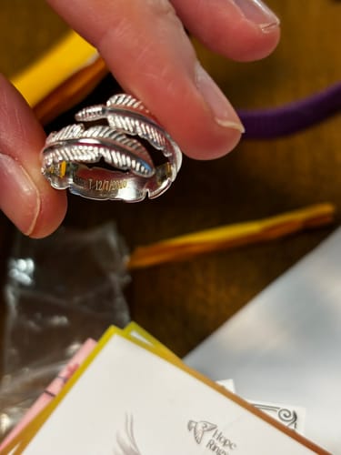 Customer photo review of Feather From An Angel Ring