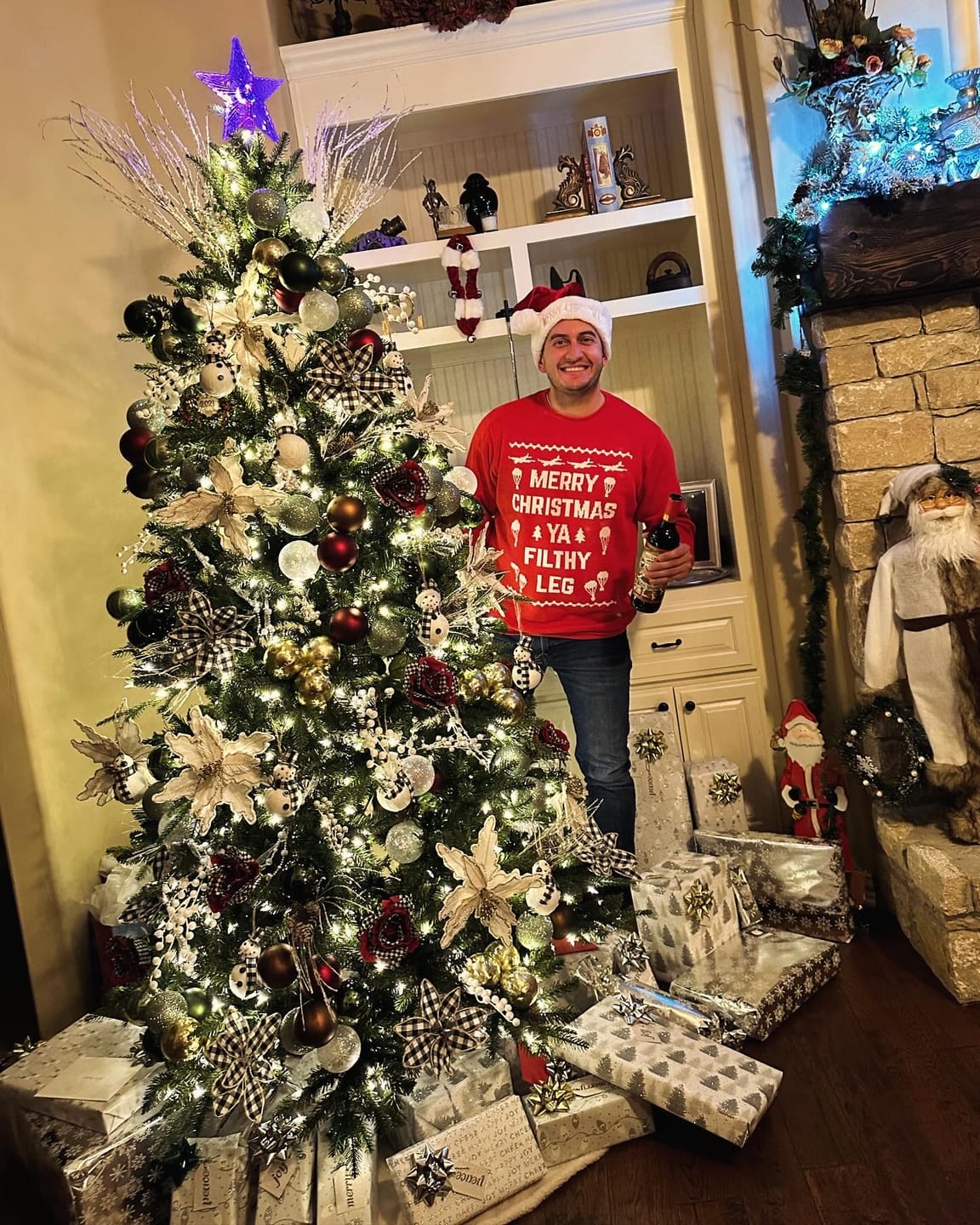 Customer photo review of Ya Filthy Leg Christmas Sweatshirt