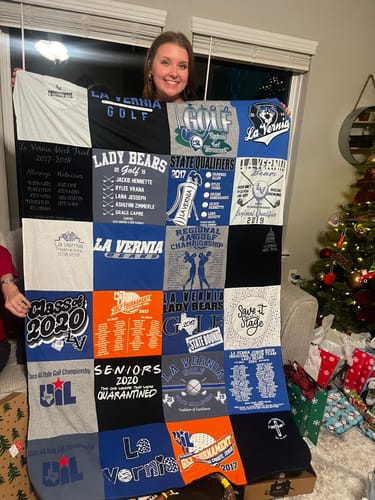 T-shirt quilt featuring lady bears golf team by Lisa from TX