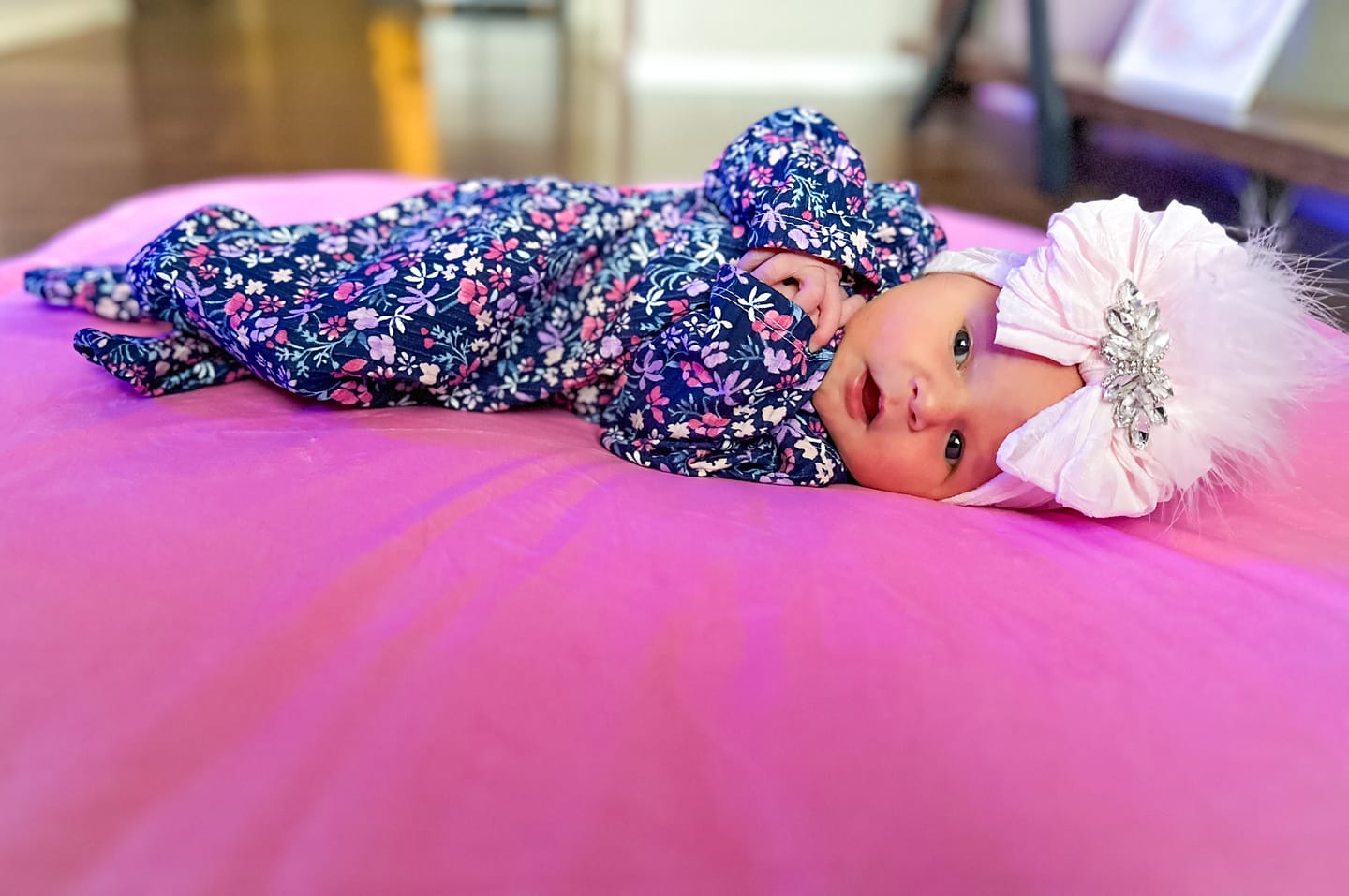 Customer photo review of Fancy Feather Ruffled Headband