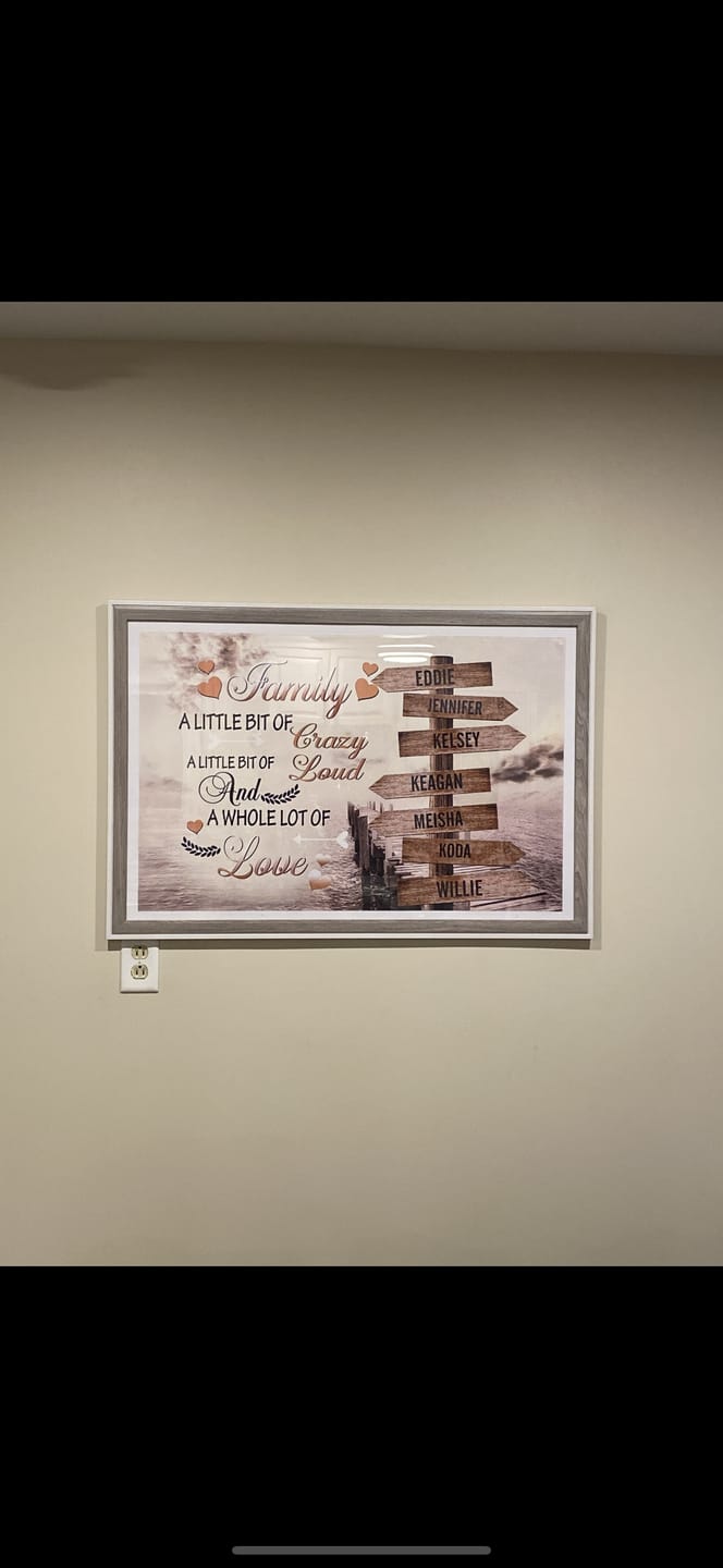 Customer photo review of Family A Little Bit Of Crazy - Personalized Canvas - Gift For Family