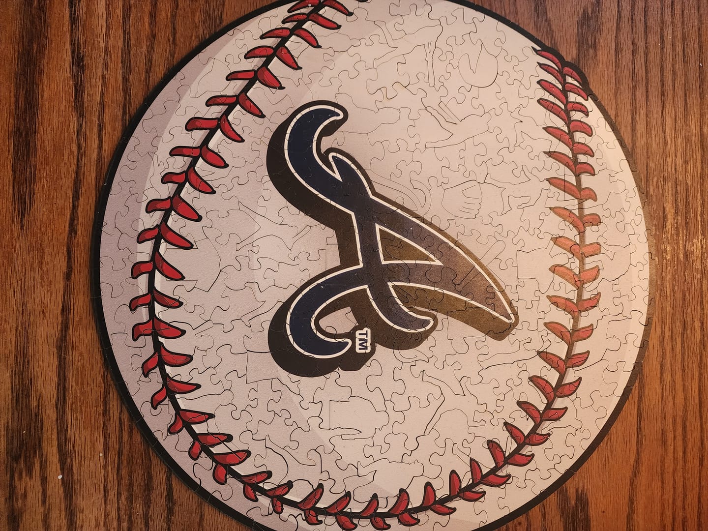 Customer photo review of Atlanta Braves™ - Wooden Puzzle