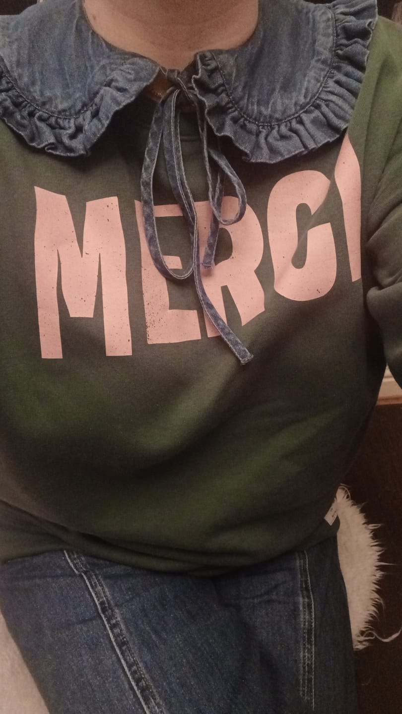 Customer photo review of Green Merci Sweatshirt