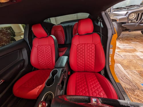 Customer photo review of 2015-Up Ford Mustang Coupe Custom Leather Seat Covers