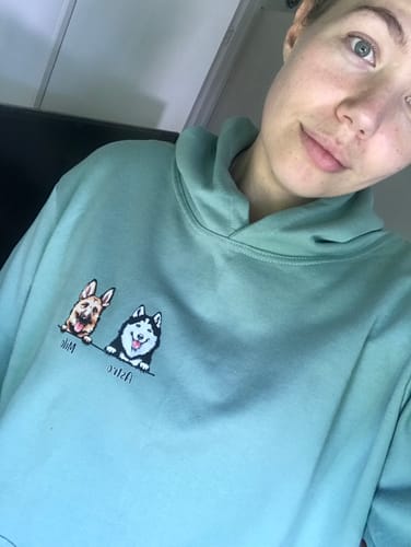 Customer photo review of Animated Pets HOODIE (Unisex)