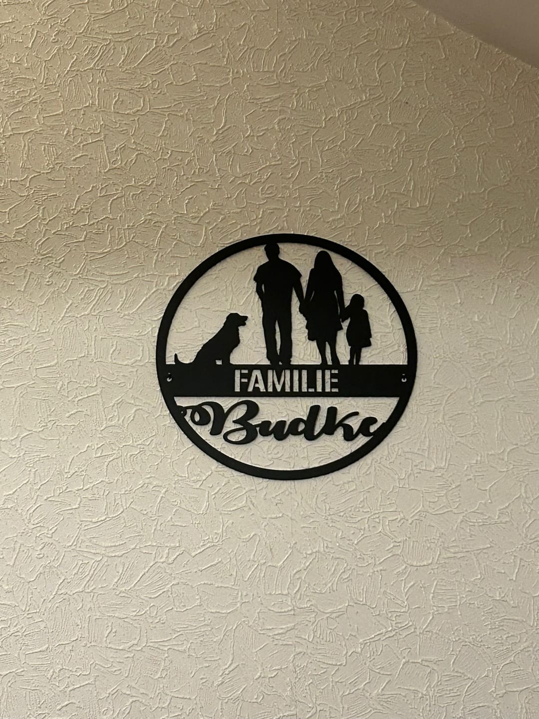 Customer photo review of Family-Sign Edition rund 1 Kind mit Haustier