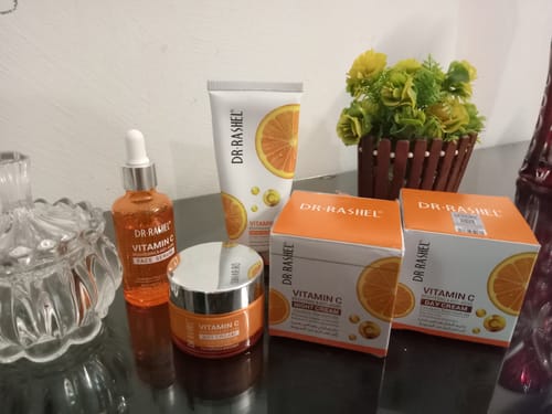 Customer photo review of Dr.Rashel Vitamin C Series with Day & Night Cream - Pack of 4
