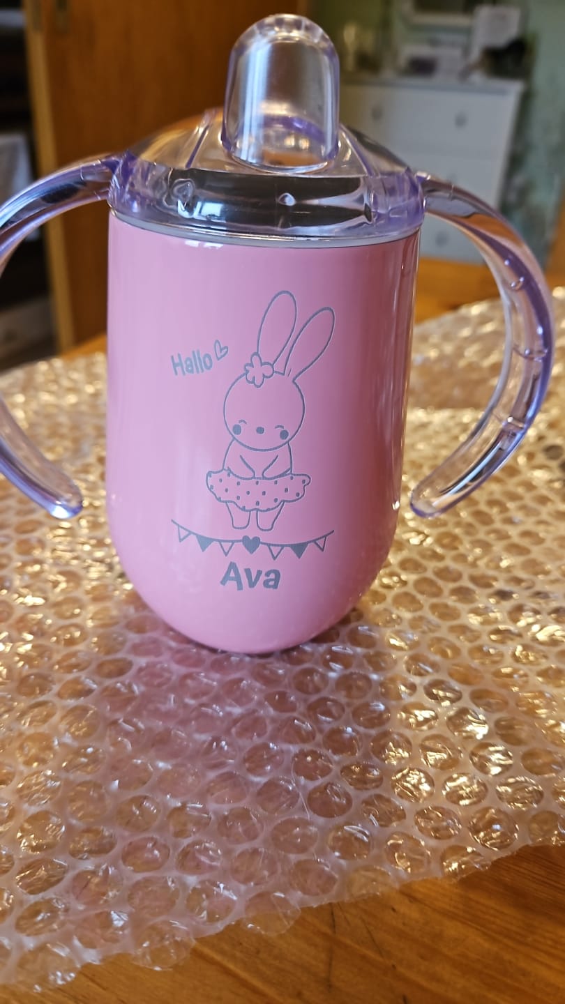 Customer photo review of Tierisch Durstig - Baby-Becher (rosa)